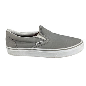 Vans Classic Slip-On Gray Canvas Sneakers Mens 6 Womens 7.5 Charcoal Skate Shoes